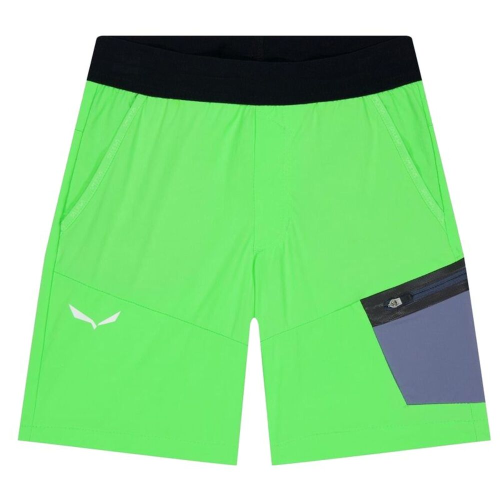 Salewa Boys Zip Pocket Shorts / Fluorescent Green